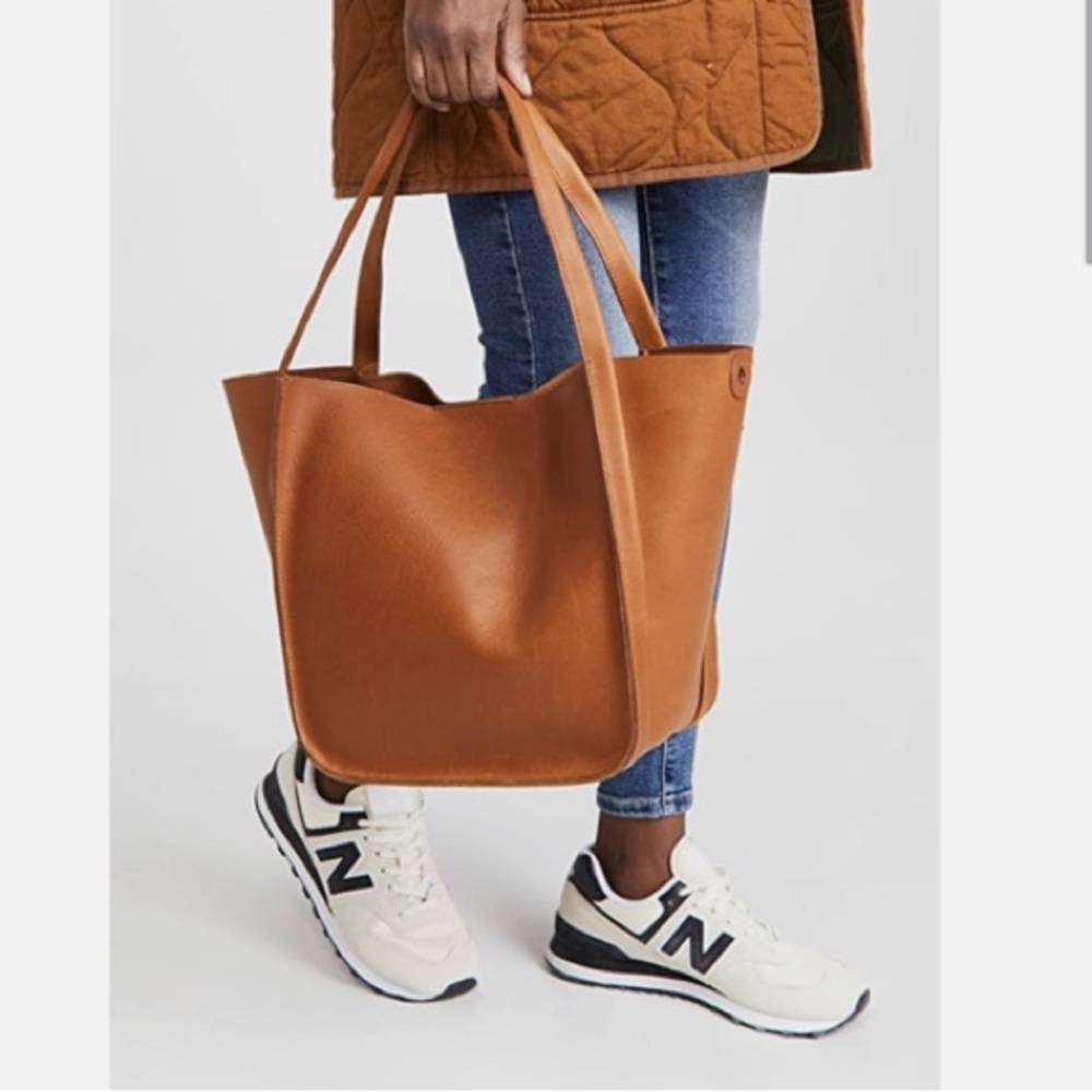 MADEWELL SYNDEY TOTE BAG BURNISHED CARAMEL * missing strap